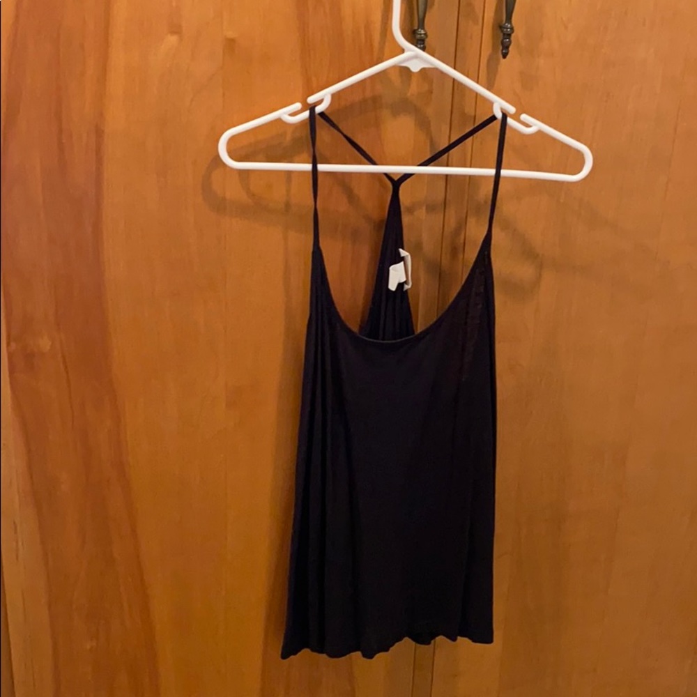 Black razor back tank top